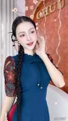 Áo Dài Bánh Dày Tay Hoa AD9001.1687 (áo lẻ)