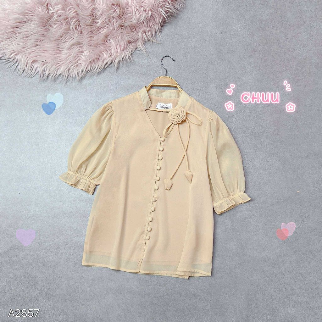 Áo Hoa Hồng Xếp (PK) A2857