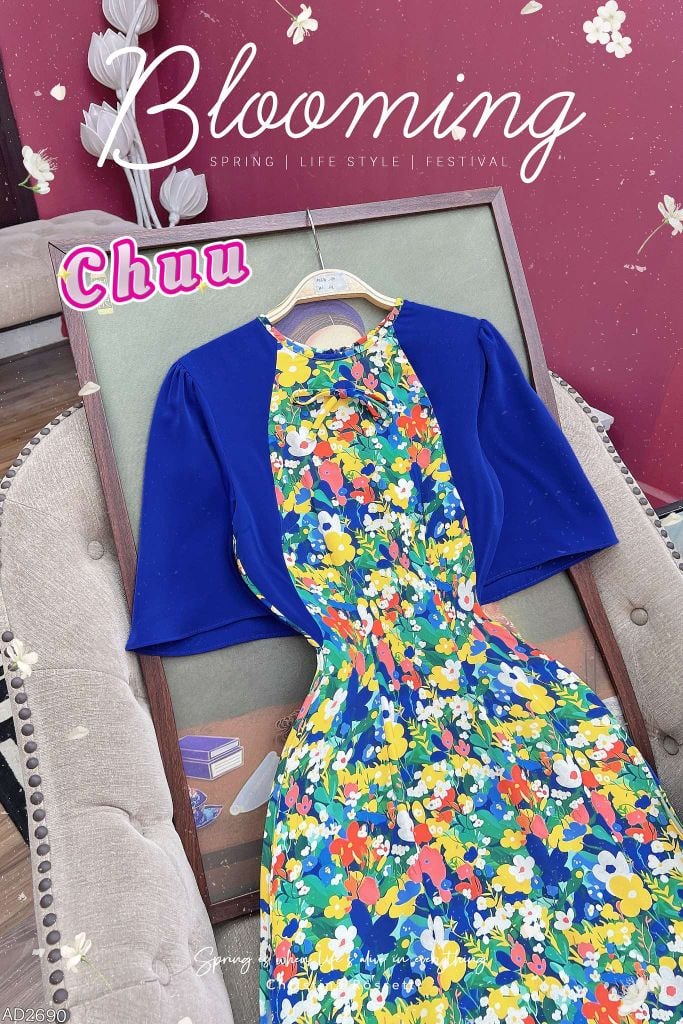 Áo Dài Hoa Yếm Đào AD2690 (áo lẻ)