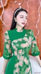 Áo Dài Lượn Chữ S AD2747 (áo lẻ)