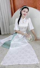 Áo Dài Nàng Tiên Hoa (PK) AD2756 (áo lẻ)