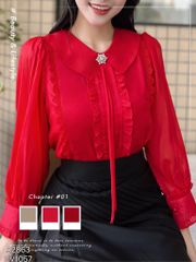 Áo Sơ Mi Tơ Hoa Đá (PK) A2863