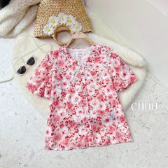 Áo Hoa Má Hồng A2874