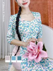 Áo Dài Nơ Phúng Phính+PK AD2752 (áo lẻ)