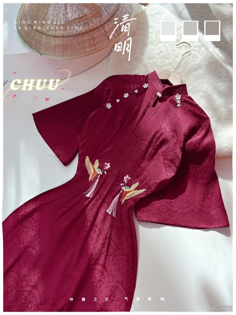 Áo Dài Chim Uyên Ương AD2773 (áo lẻ)