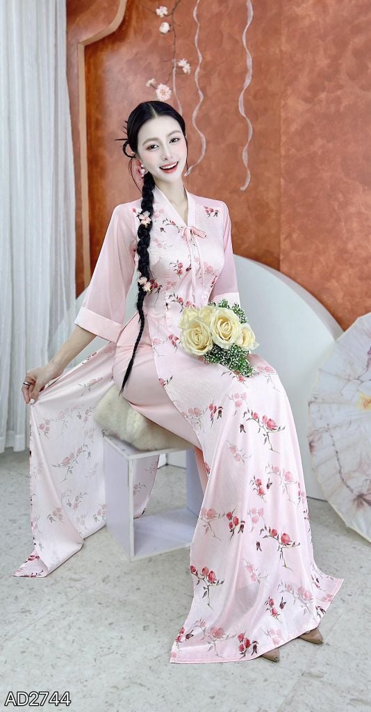 Áo Dài Bướm Lượn AD2744 (áo lẻ)