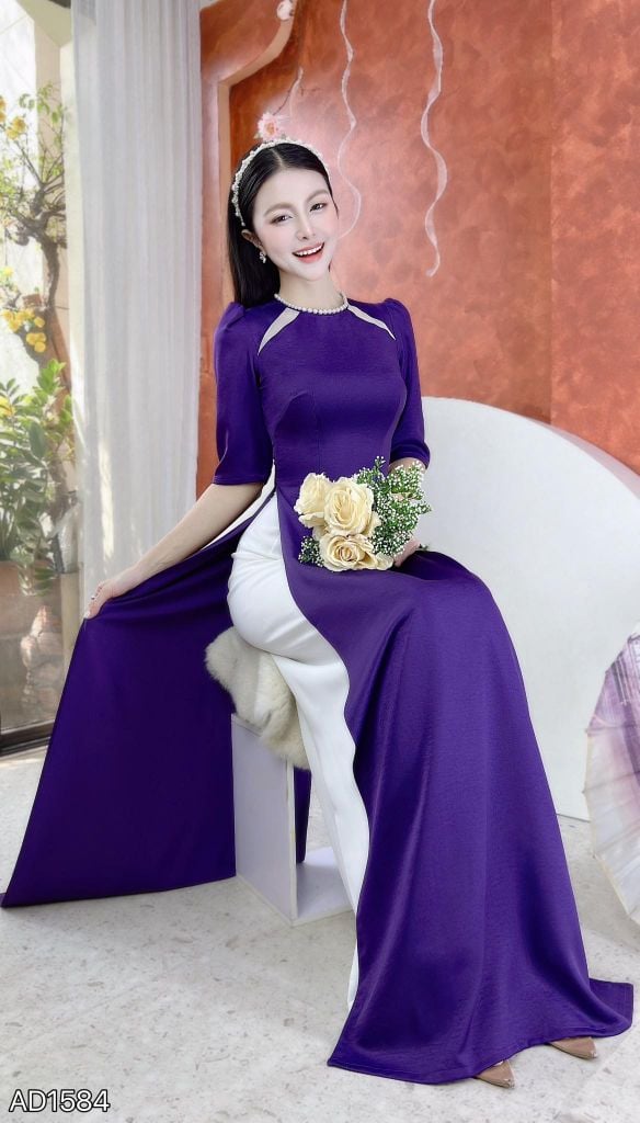 Áo Dài Huyền Trân Công Chúa AD1584 (áo lẻ)