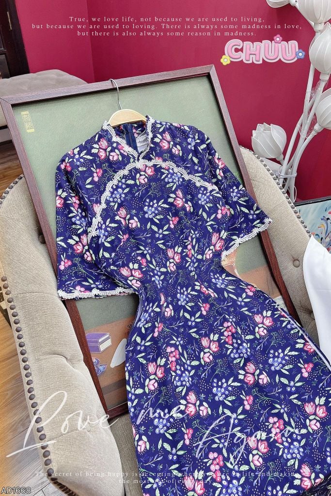 Áo Dài Ren Hoa Mai Nở AD1668 (áo lẻ)