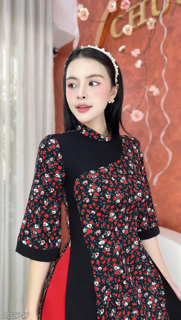 Áo Dài Lượn Chữ S AD2747 (áo lẻ)