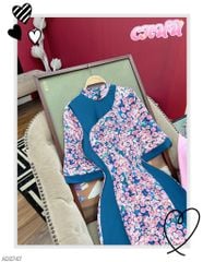 Áo Dài Lượn Chữ S AD2747 (áo lẻ)