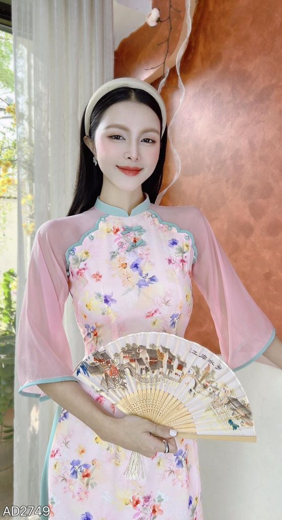 Áo Dài Lượn Cánh Én AD2749 (áo lẻ)