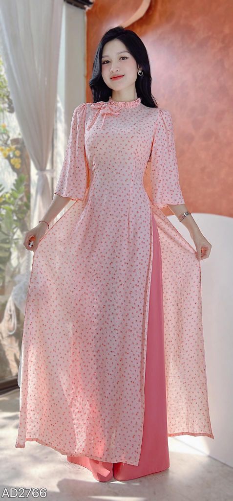 Áo Dài Cành Vàng Thơ AD2766 (áo lẻ)