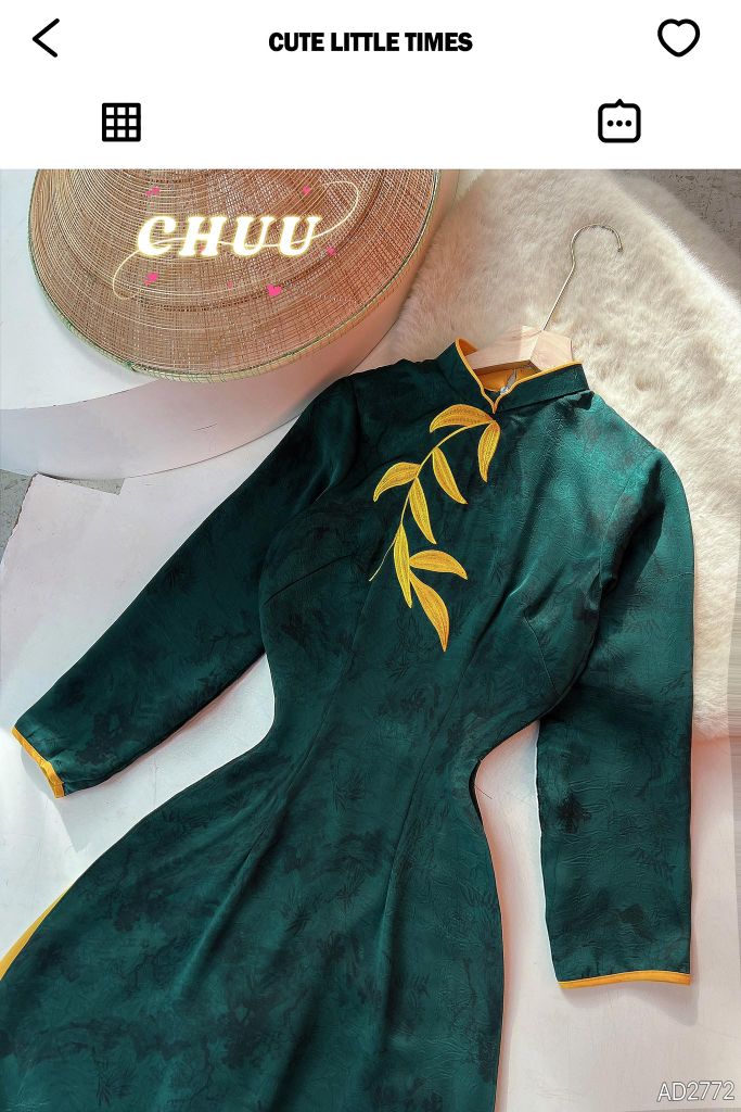 Áo Dài Lá Đồng AD2772 (áo lẻ)