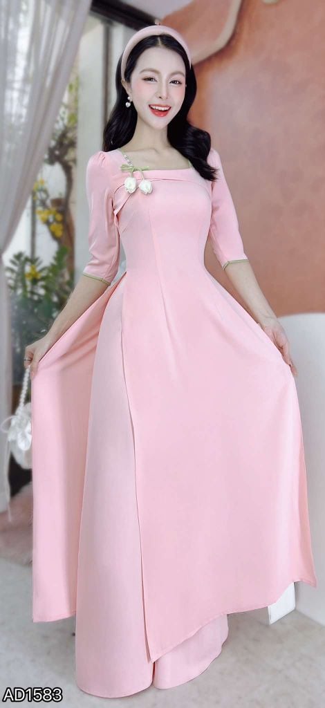 Áo Dài White Tulip AD1583 (áo lẻ)