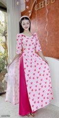 Áo Dài Nơ Phúng Phính+PK AD2752 (áo lẻ)