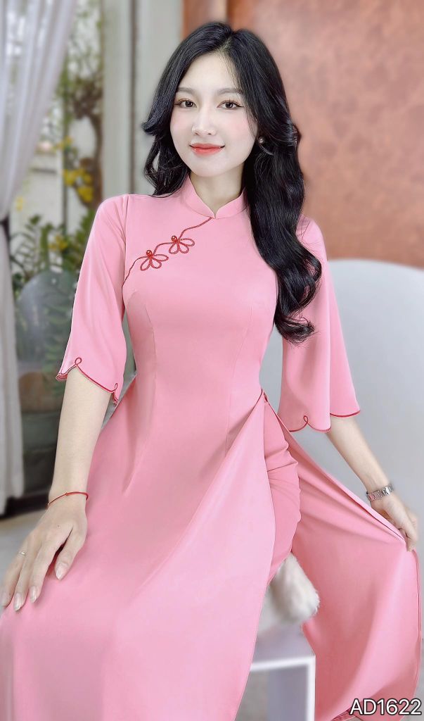 Áo Dài Bông Sen 3 Cánh AD9001.1622 (áo lẻ)
