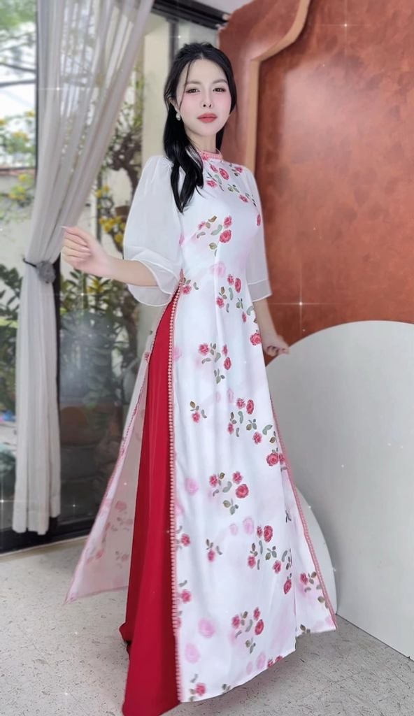 Áo Dài Viền Bí Ánh Hào AD2775 (Áo lẻ)
