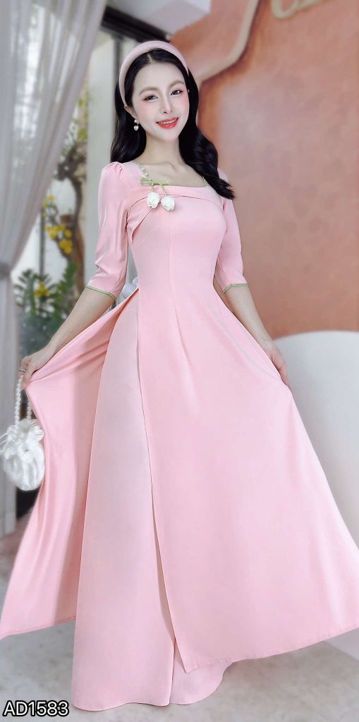 Áo Dài White Tulip AD1583 (áo lẻ)