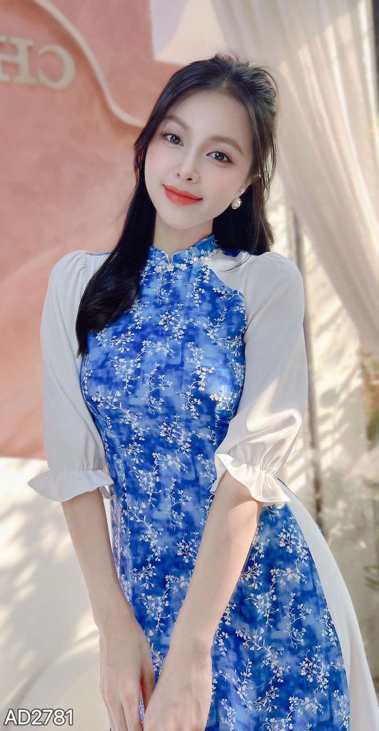 Áo Dài Giọt Sương Sứ Trắng AD2781 (áo lẻ)