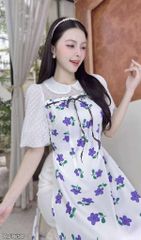 Áo Dài Cổ Sen Tay Tuyết AD9002.1658 (áo lẻ)