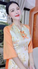 Áo Dài Nơ Xếp Ngọc AD2813 (áo lẻ)