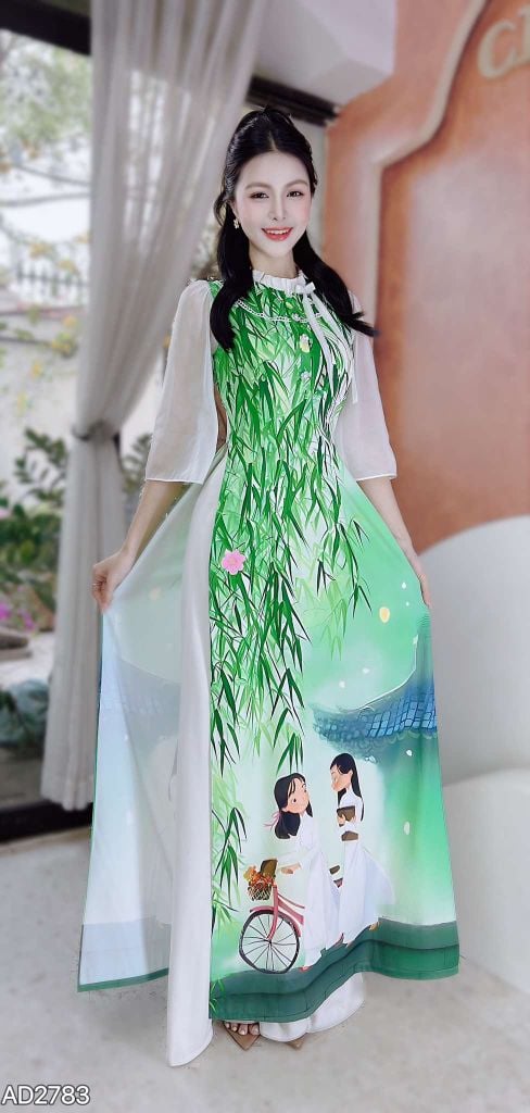 Áo Dài Học Sinh Cấp 3 AD2783 (áo lẻ)