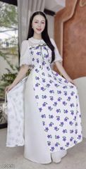 Áo Dài Cổ Sen Tay Tuyết AD9002.1658 (áo lẻ)
