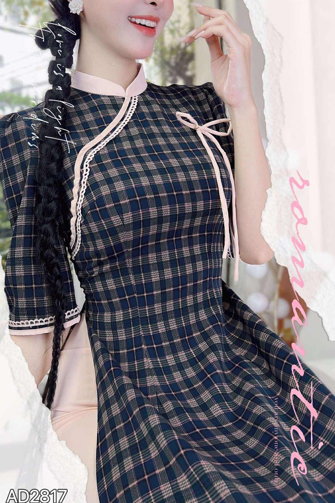 Áo Dài Cha Cha Cha+PK AD9002.2817 (áo lẻ)