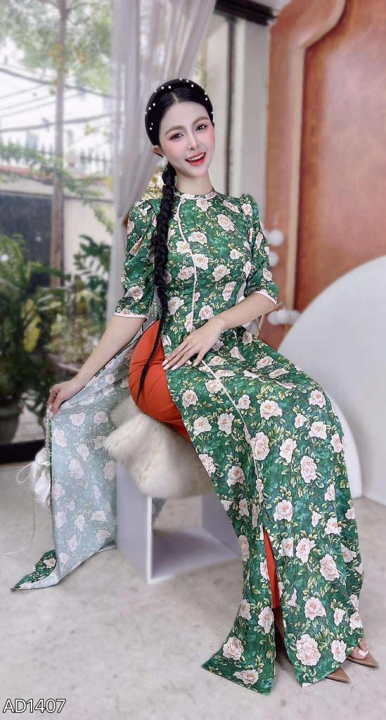 Áo Dài Tiểu Nhi Cổ Li AD1407 (áo lẻ)