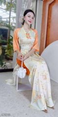 Áo Dài Nơ Xếp Ngọc AD2813 (áo lẻ)