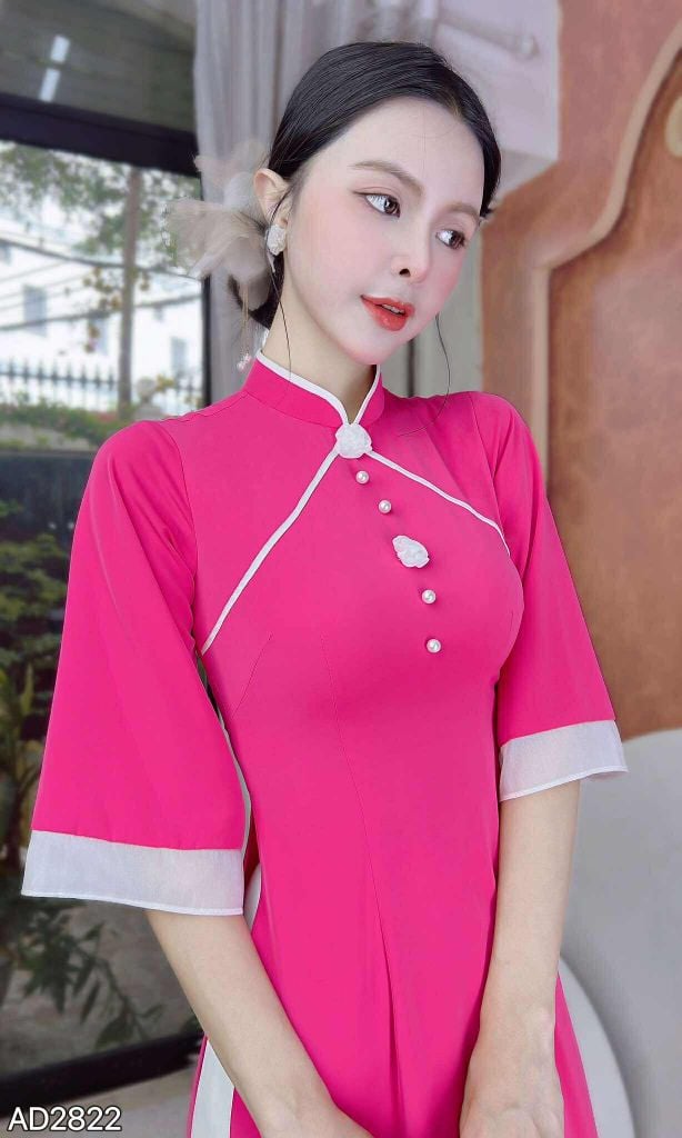 Áo Dài Hoa Giọt Sương AD9001.2822 (áo lẻ)
