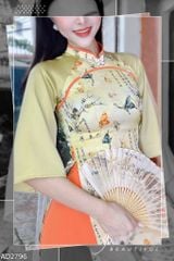 Áo Dài Bướm Vân Đá AD2796 (áo lẻ)