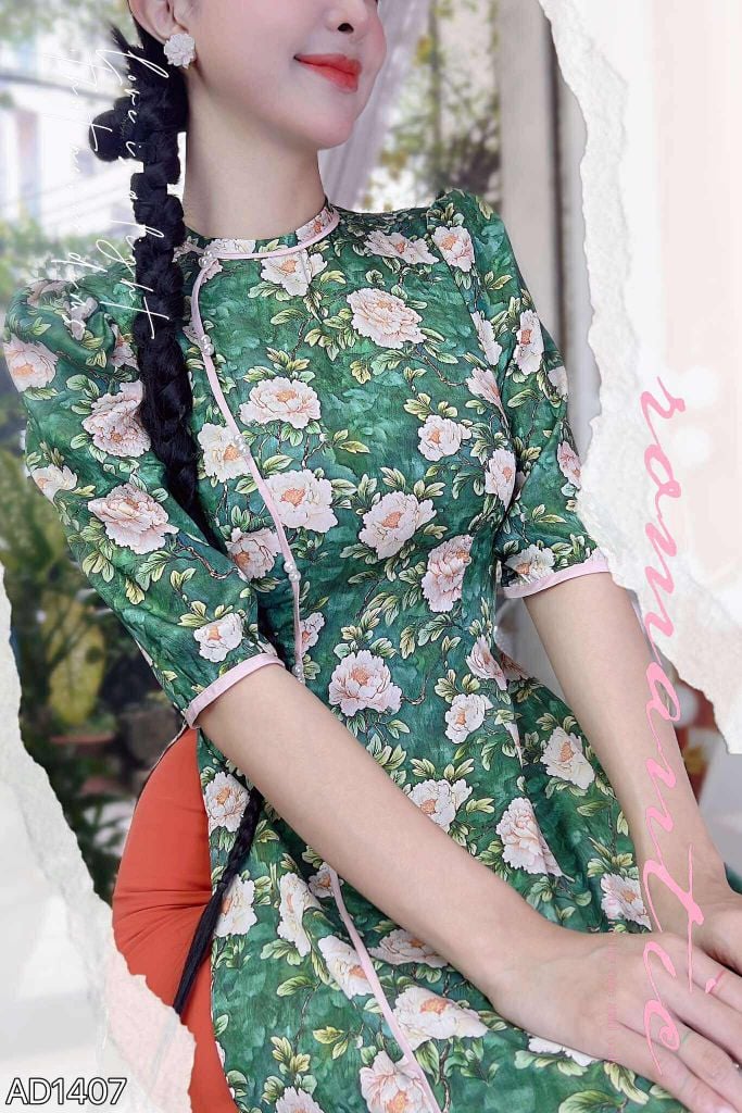 Áo Dài Tiểu Nhi Cổ Li AD1407 (áo lẻ)