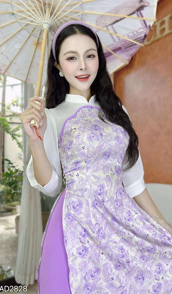 Áo Dài Trăng Trên Mây AD9002.2828 (áo lẻ)