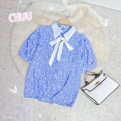 Áo Sơ Mi Cổ Màu Cột Nơ TN (PK) A2865