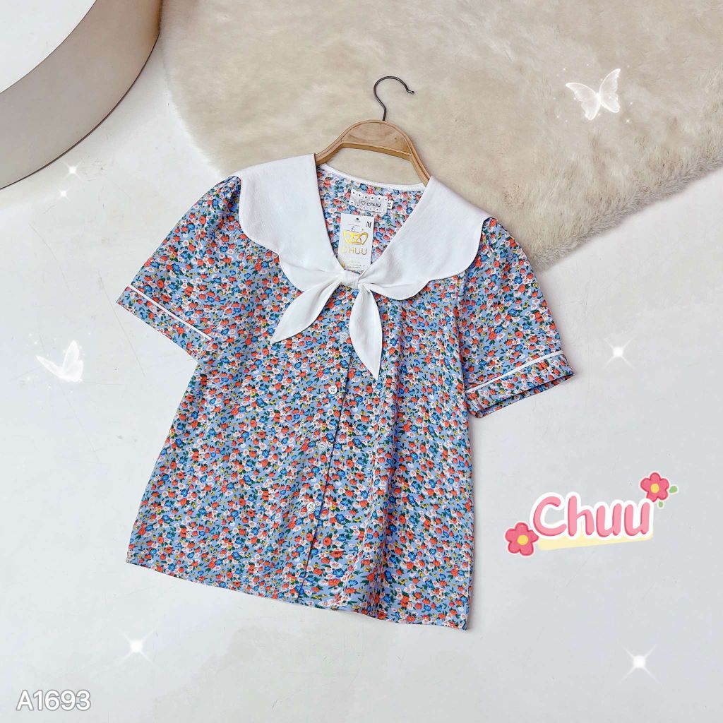 Áo Sơ Mi Cổ Lượn Tai Mèo A1693