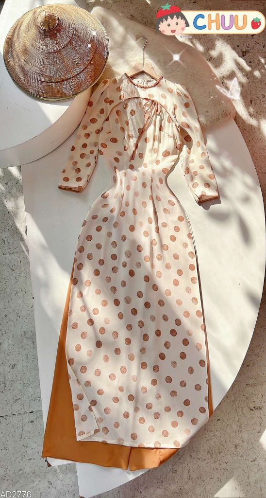 Áo Dài Cổ Tít Bòn Bon AD2776 (áo lẻ)