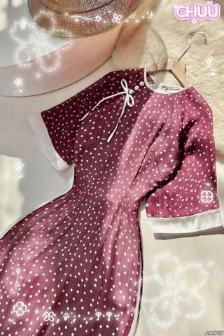 Áo Dài 4 Tà Hạt Mưa Tinh Tú AD9003.2757 (áo lẻ)