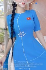 Áo Dài Sen Xanh Cờ Đỏ AD2793 (áo lẻ)