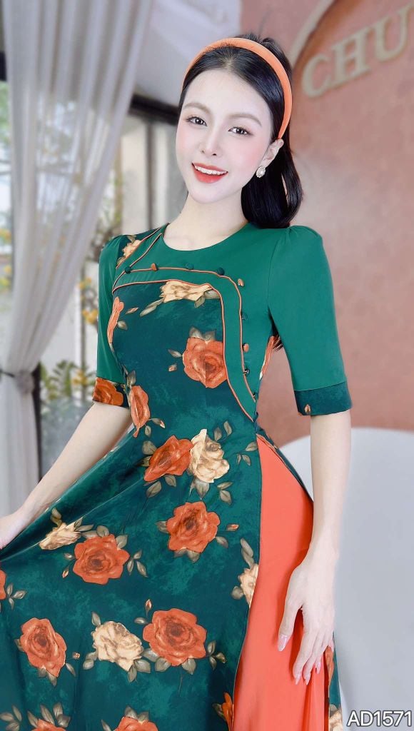 Áo Dài Line Nút Bọc AD1571 (áo lẻ)