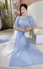 Áo Dài 4T Cổ Cườm Bọt Biển AD1590 (áo lẻ)