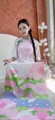 Áo Dài Bồ Câu Trắng +PK AD9002.2787 (áo lẻ)