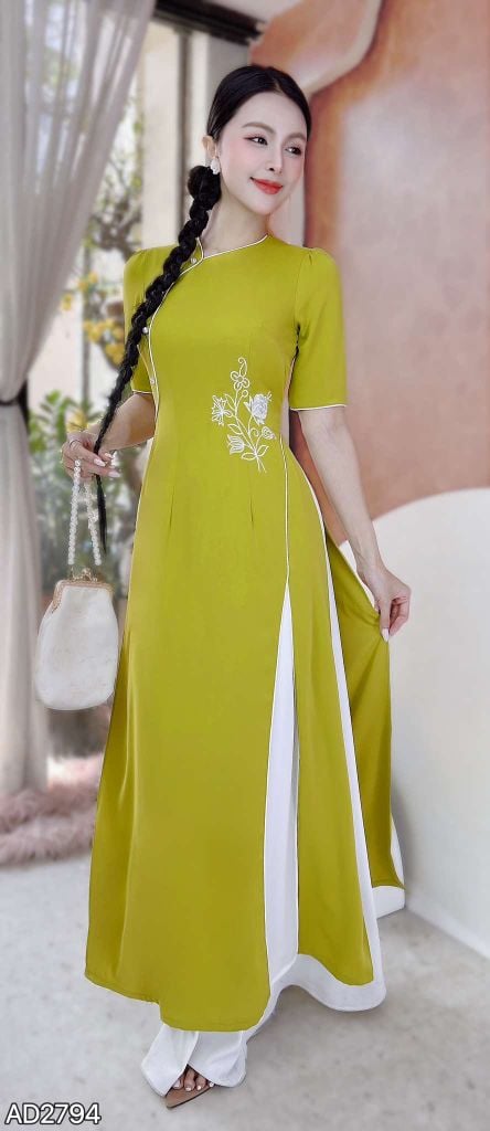 Áo Dài 3T Đóa Hoa Tươi AD2794 (áo lẻ)