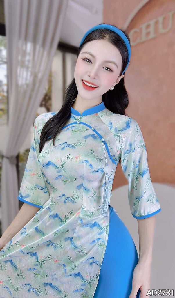 Áo Dài Mây Đỉnh Núi (PK) AD2731 (áo lẻ)