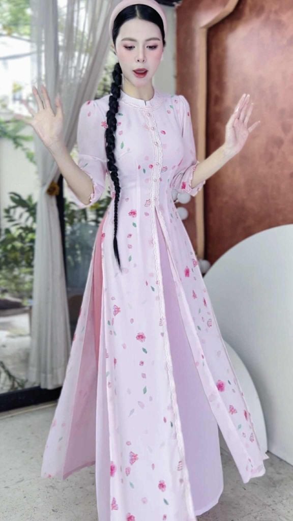 Áo Dài 4 Tà Khánh Niên AD9003.2692 (áo lẻ)