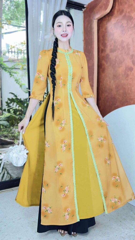 Áo Dài 4 Tà Khánh Niên AD9003.2692 (áo lẻ)