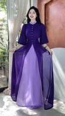 Áo Dài 4T Hạt Châu Sa+PK AD2835 (áo lẻ)