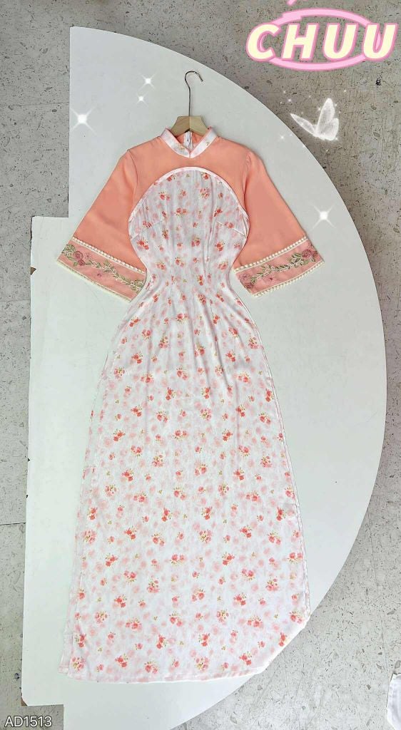 Áo Dài Tay Ren Tô Châu AD1513 (áo lẻ)