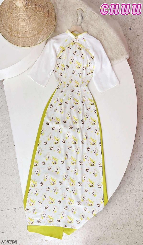 Áo Dài Bướm Vân Đá AD2796 (áo lẻ)