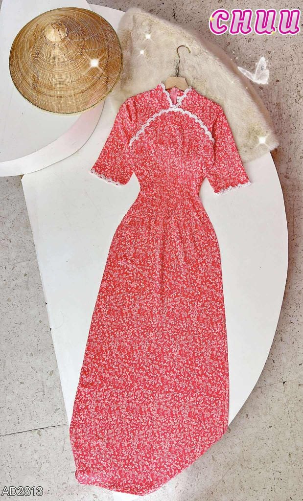 Áo Dài Ren Hoa Mai Nở AD1668 (áo lẻ)